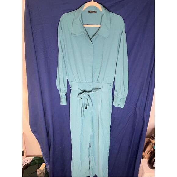 NWT Teal Jumpsuit XL - Picture 4 of 11